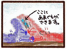 くうきがおしあってるよ